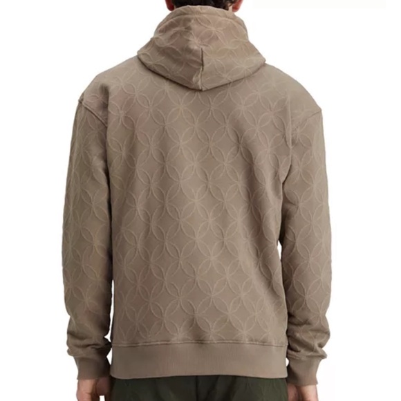 NWT Scotch & Soda Men’s Sz Med Dark Brown Jacquard Terry Relaxed Fit Hoodie - Picture 16 of 16